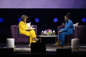 Michelle Obama on stage with Hoda Kotb during her 2022 book tour