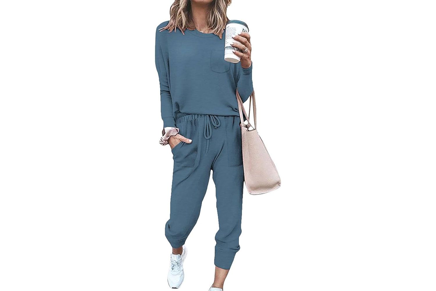 Bofell Lounge Sets for Women Two Piece Travel Outfits Sweatsuits 2 Piece Fashion 2024 Trendy Pajamas