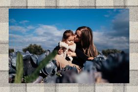 mother and daughter in a black cabbage field