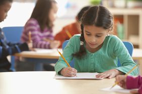 Young girl in school