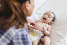 Baby on changing table