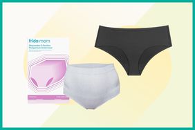 collage of popular postpartum underwear