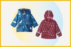 collage of popular rain jackets for kids