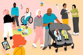 Illustration about building a child care village