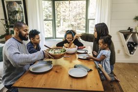 Family sitting around the dinner table