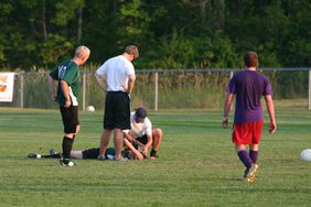 High school soccer player injured