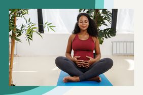 Pregnant woman practicing yoga