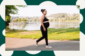 pregnant person walking outdoor