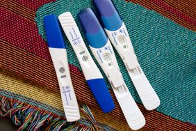 Pregnancy test with positive results.