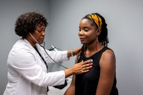 Woman at a medical exam