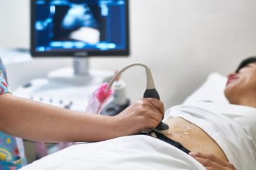 A pregnant woman gets an ultrasound