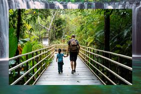 Family travel with kids exploring Manuel Antonio National Park, Costa Rica, Central America