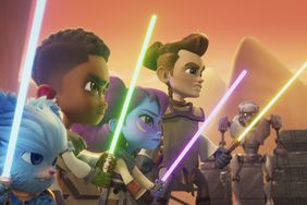  Nubs (voiced by Dee Bradley Baker), Kai Brightstar (voiced by JeCobi Swain), Lys Solay (voiced by Juliet Donenfeld), and Wes Vinik (voiced by Gunnar Sizemore) from "STAR WARS: YOUNG JEDI ADVENTURES (Season 2)", exclusively on Disney+ and Disney Junior.