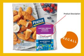 Front of package of recalled Perdue Chicken Breast Tenders