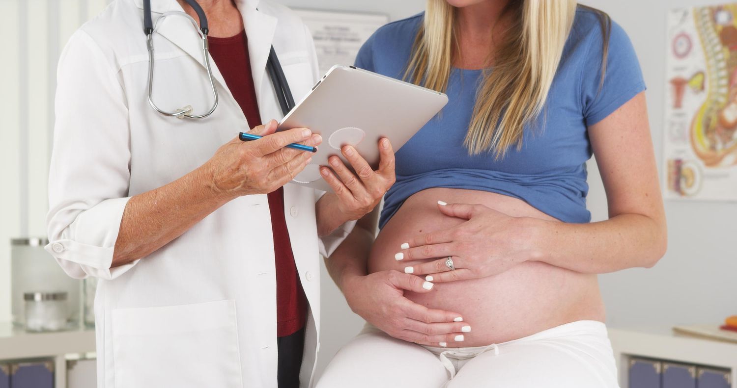 pregnant person at prenatal visit