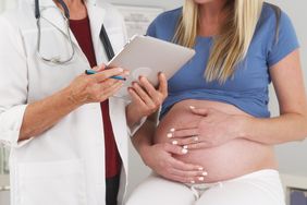 pregnant person at prenatal visit