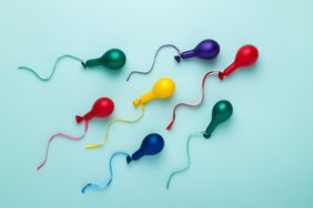 colorful sperm balloons