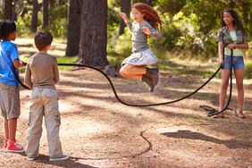 Kids jumping rope