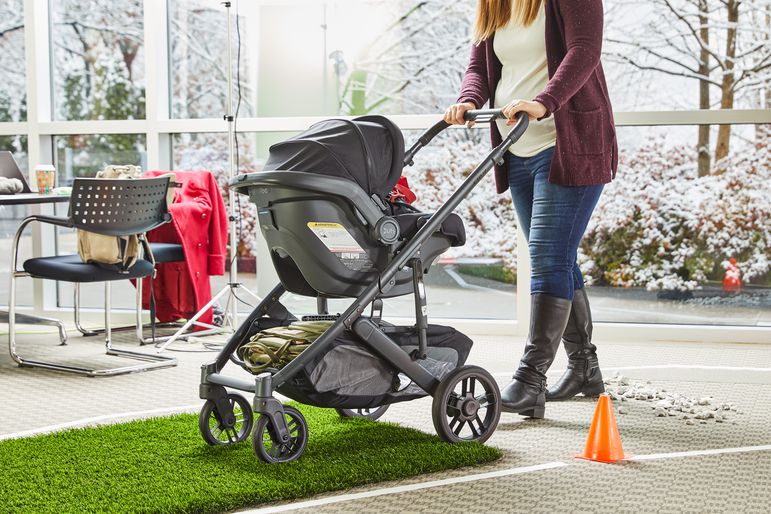 Women testing UPPAbaby Cruz V2 Stroller