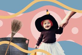 Witch Baby Names, photo illustration : child, broomstick, cauldron, witch hat - Photo Illustration by Amelia Manley