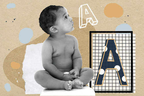 Photo Composite of an baby and the letter A