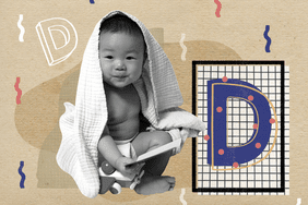 Baby with letter D