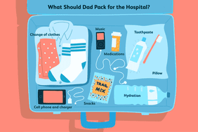 How should dad pack for the hospital?