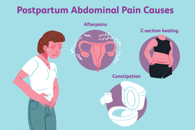 illustration of person holding cramping stomach