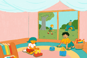 Children playing in a Waldorf classroom