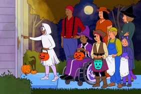 Illustration of Trick or Treaters ringing doorbell